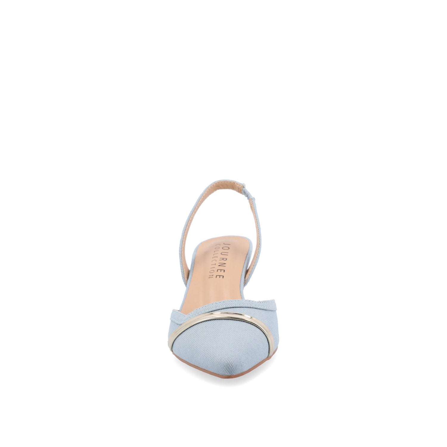 Journee NELLIA SLINGBACK KITTEN HEELS IN TWEED - Light Denim