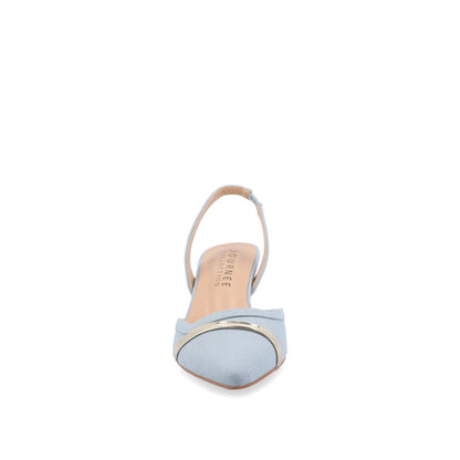 Journee NELLIA SLINGBACK KITTEN HEELS IN TWEED - Light Denim