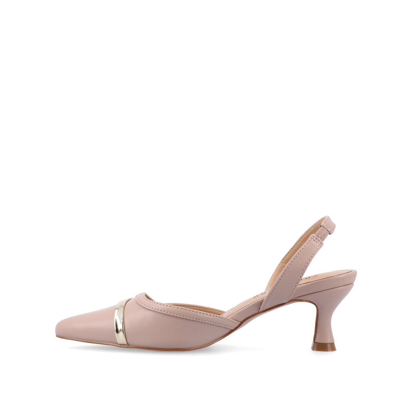 Journee NELLIA SLINGBACK KITTEN HEELS IN TWEED - Blush