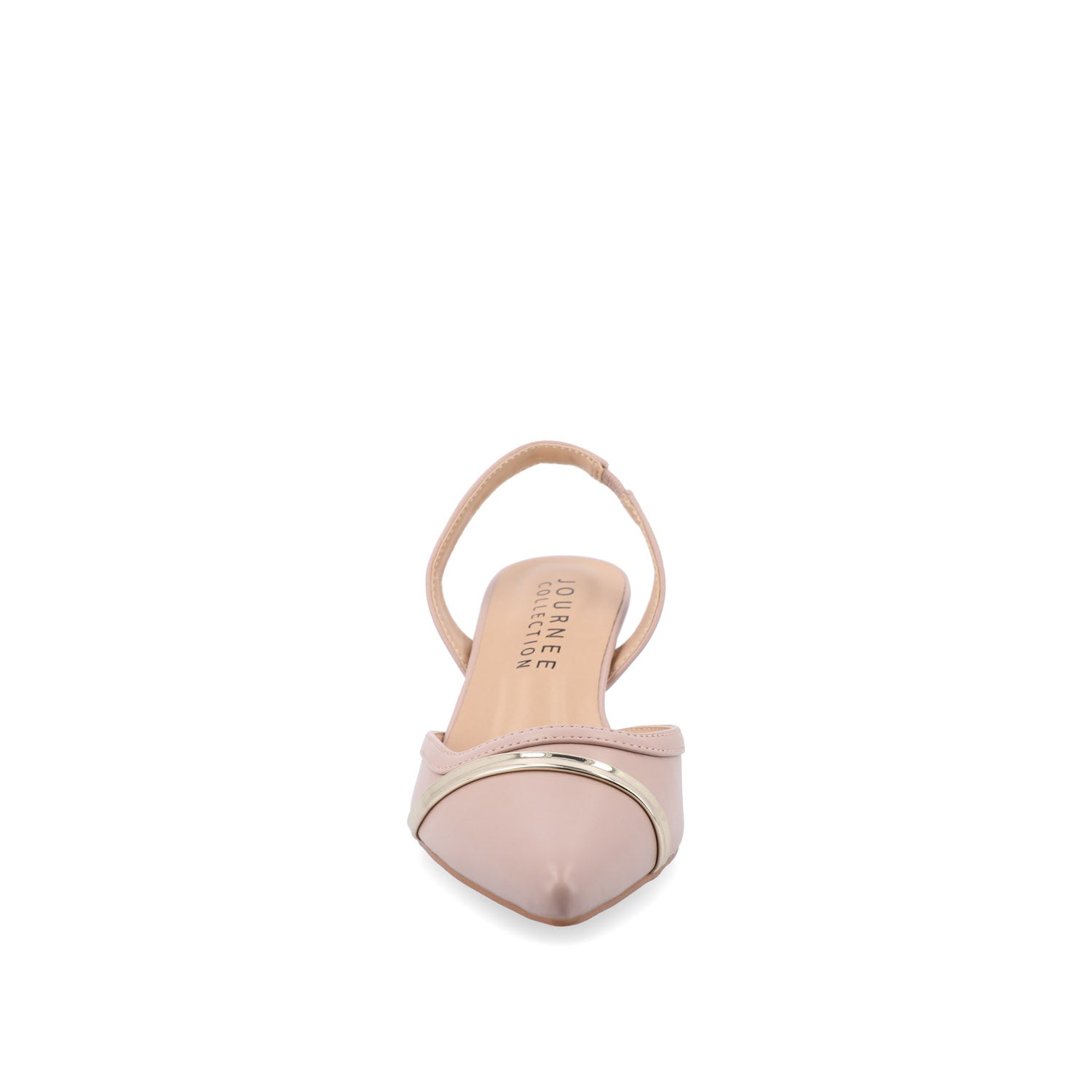 Journee NELLIA SLINGBACK KITTEN HEELS IN TWEED - Blush