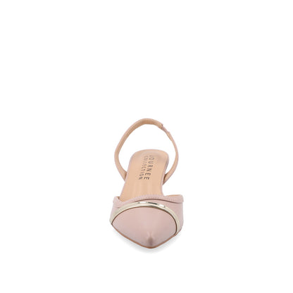 Journee NELLIA SLINGBACK KITTEN HEELS IN TWEED - Blush
