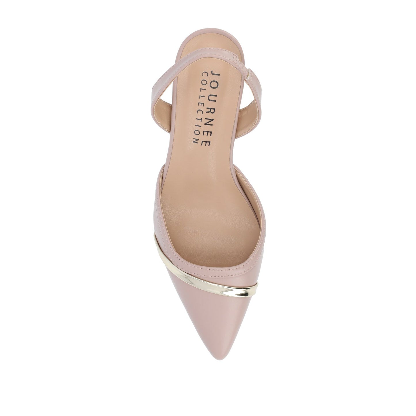 Journee NELLIA SLINGBACK KITTEN HEELS IN TWEED - Blush