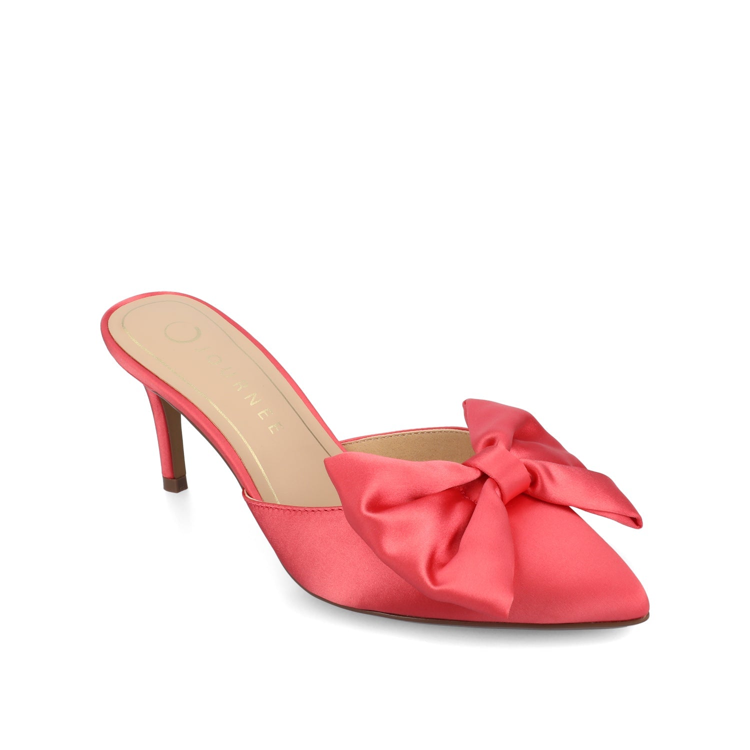 Journee TIARRA STILETTO HEELS IN SATIN - Coral