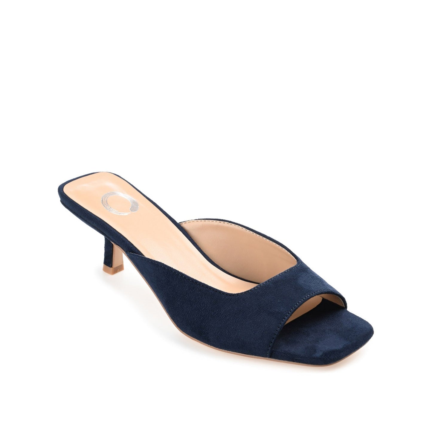 Journee LARNA FAUX SUEDE PEEP TOE KITTEN HEELS - Navy Nubuck