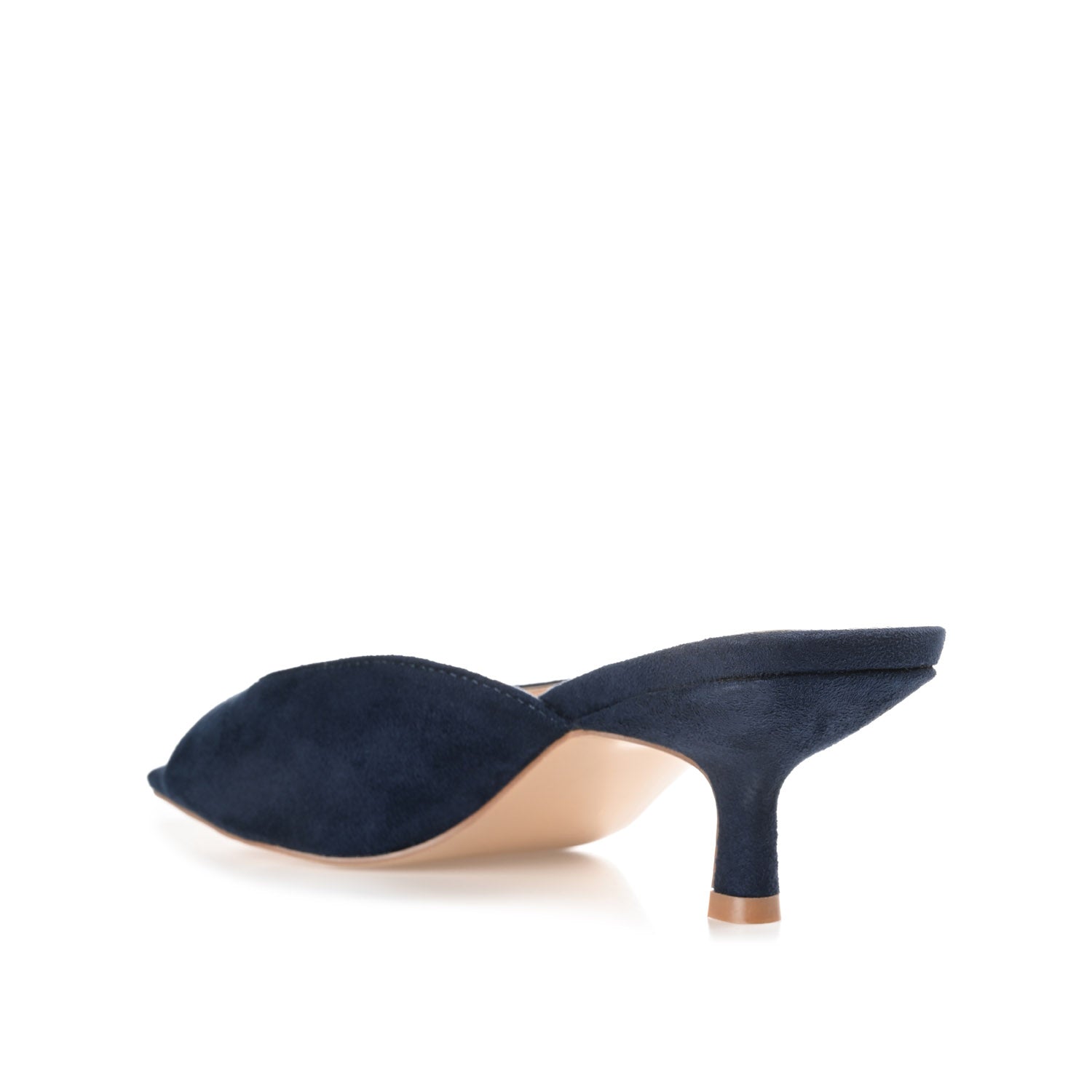 Journee LARNA FAUX SUEDE PEEP TOE KITTEN HEELS - Navy Nubuck