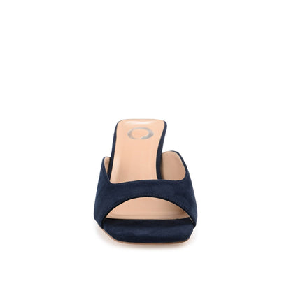 Journee LARNA FAUX SUEDE PEEP TOE KITTEN HEELS - Navy Nubuck