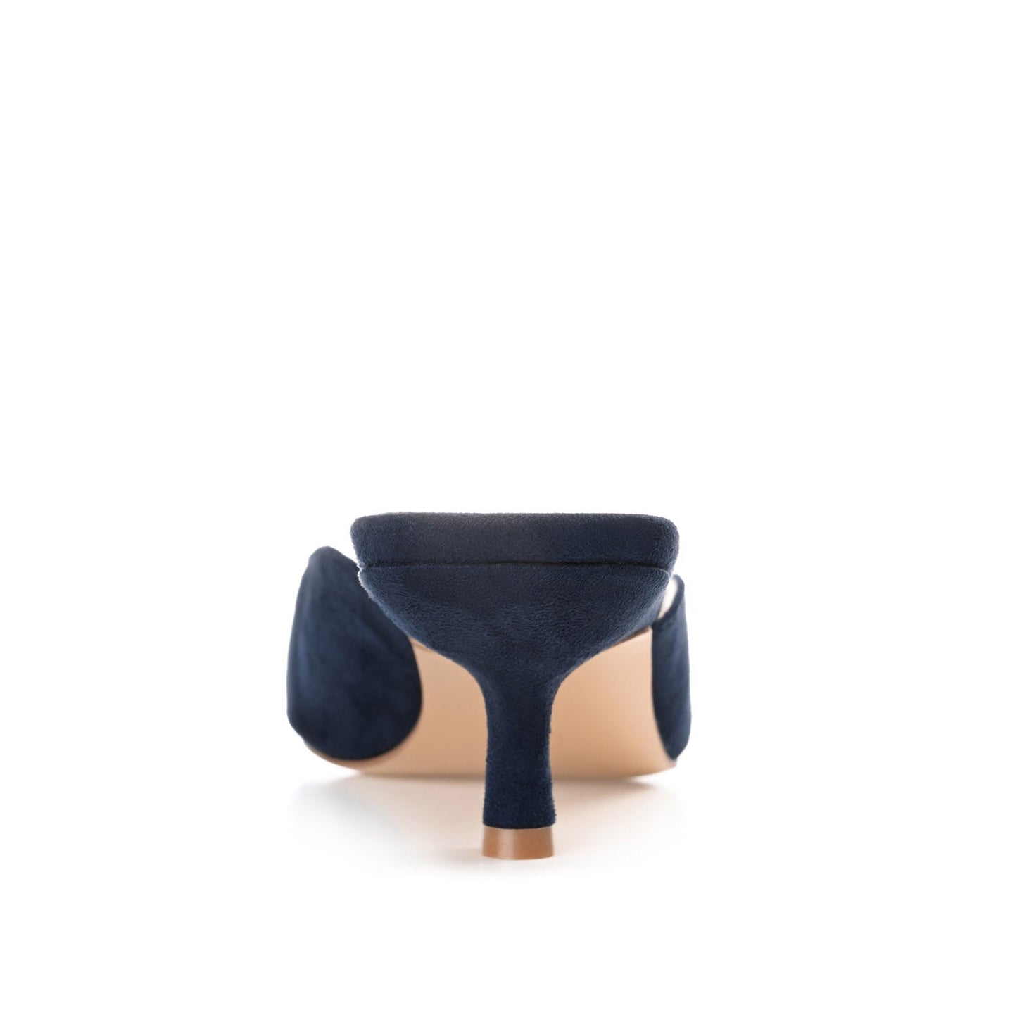 Journee LARNA FAUX SUEDE PEEP TOE KITTEN HEELS - Navy Nubuck