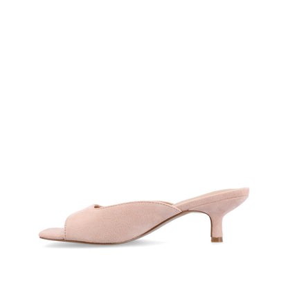 Journee LARNA FAUX SUEDE PEEP TOE KITTEN HEELS - Pink
