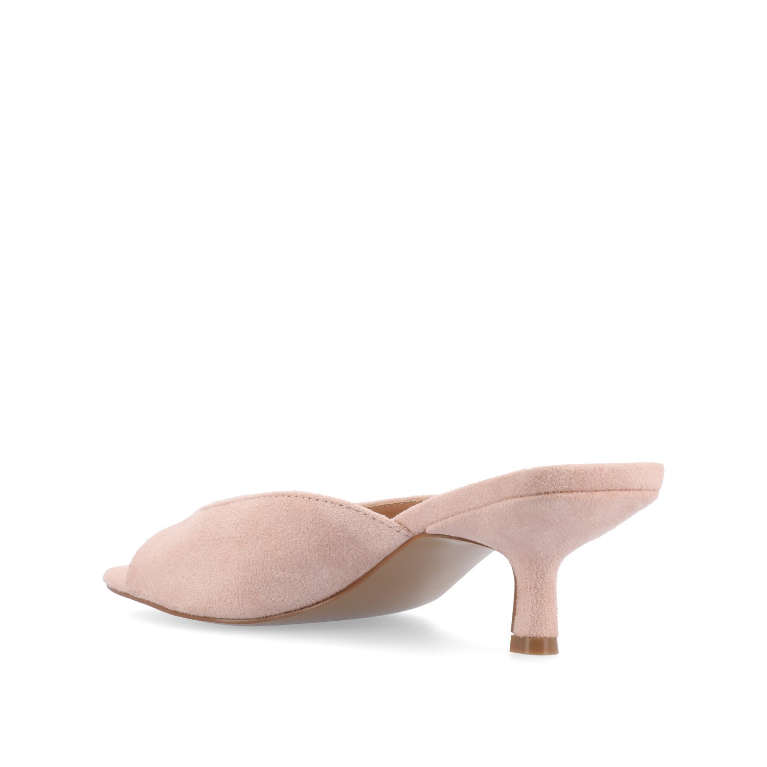 Journee LARNA FAUX SUEDE PEEP TOE KITTEN HEELS - Pink