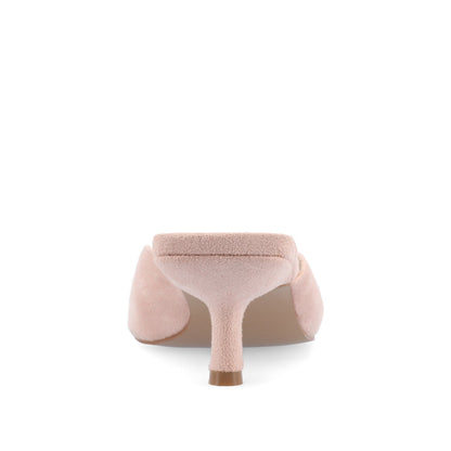 Journee LARNA FAUX SUEDE PEEP TOE KITTEN HEELS - Pink