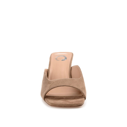 Journee LARNA FAUX SUEDE PEEP TOE KITTEN HEELS - Taupe