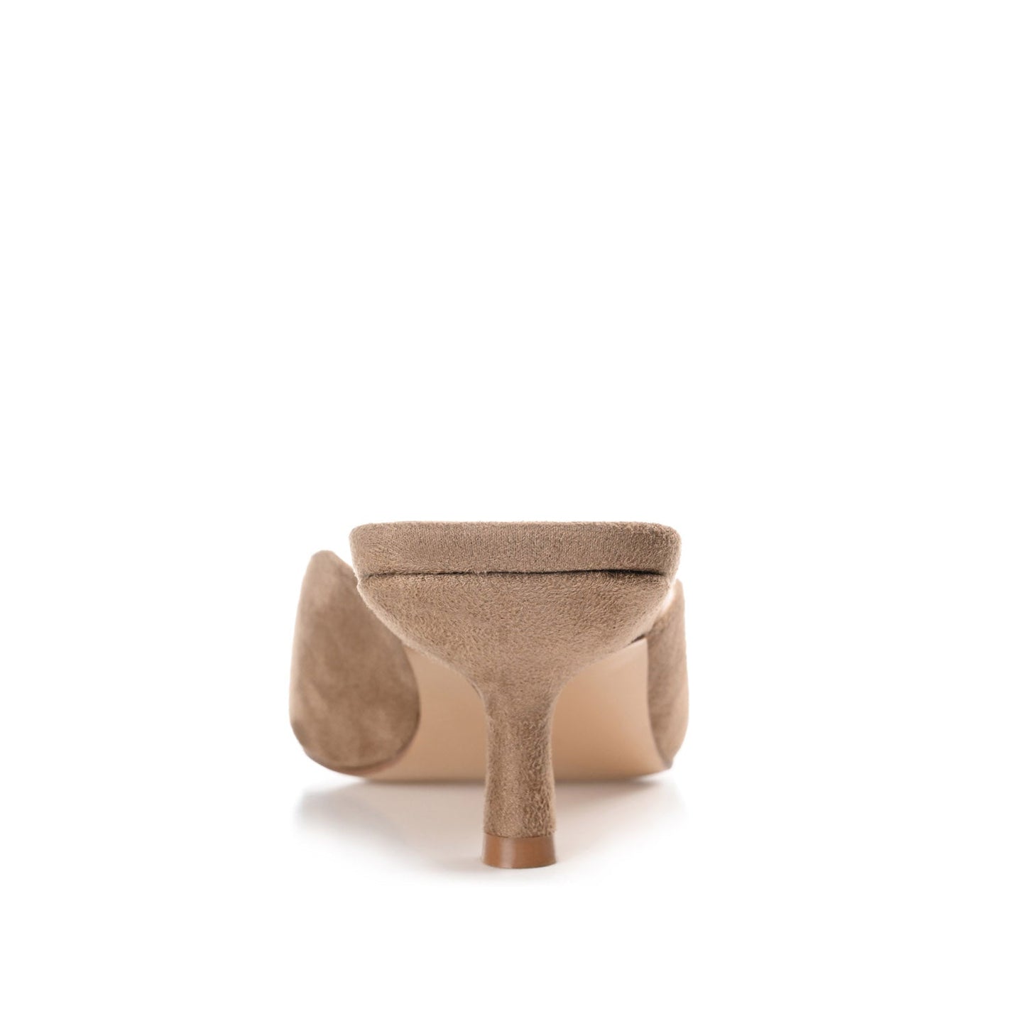 Journee LARNA FAUX SUEDE PEEP TOE KITTEN HEELS - Taupe