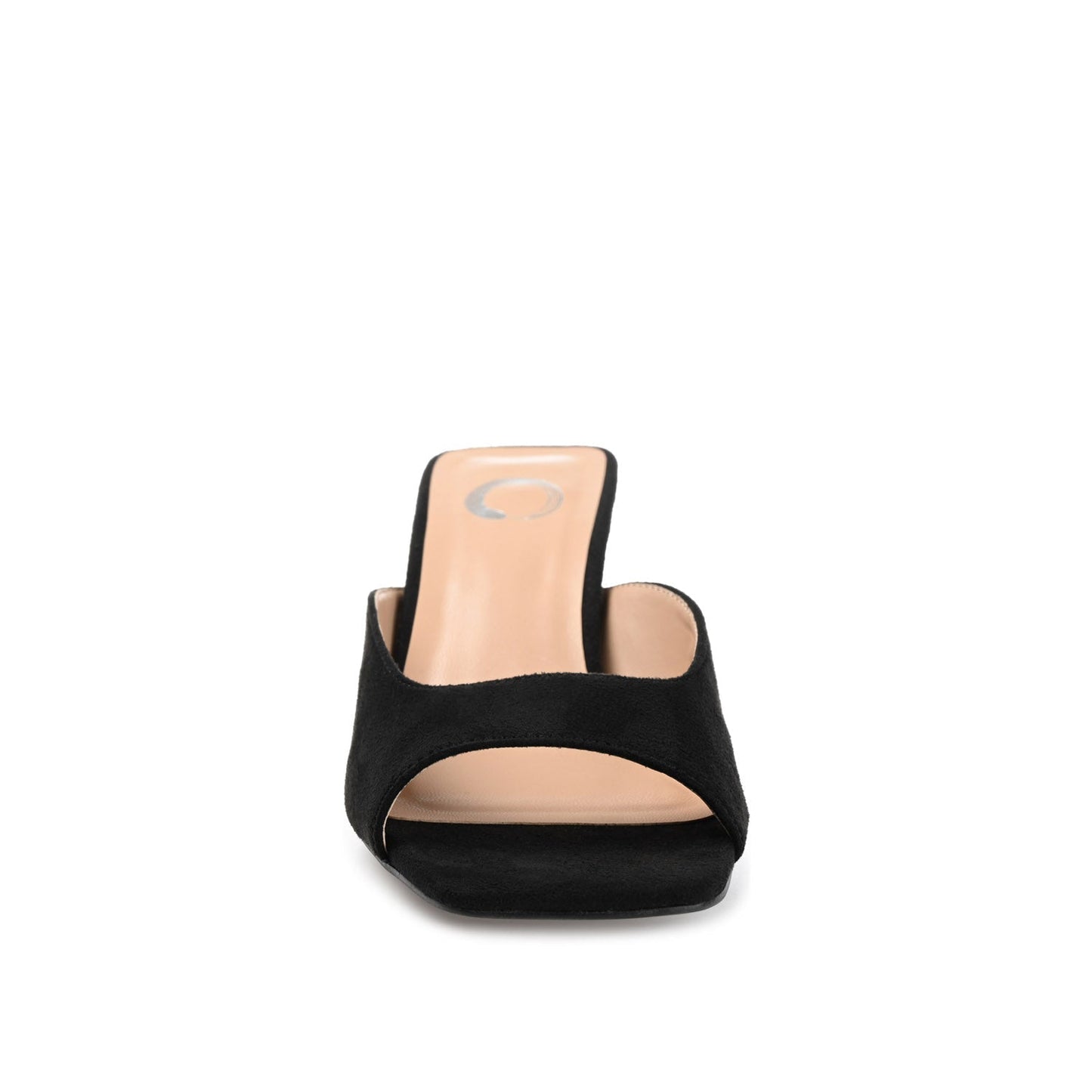 Journee LARNA FAUX SUEDE PEEP TOE KITTEN HEELS - Black