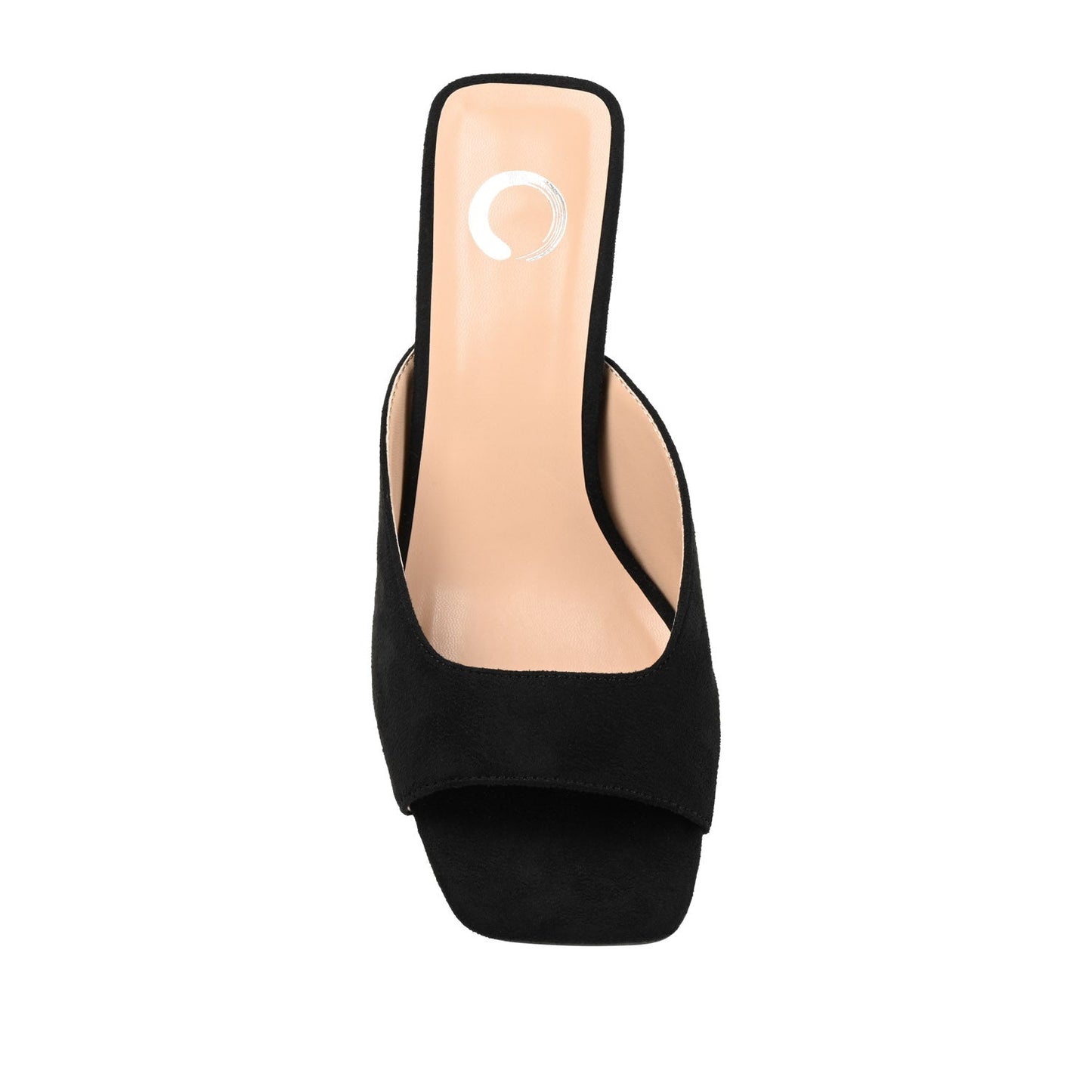 Journee LARNA FAUX SUEDE PEEP TOE KITTEN HEELS - Black