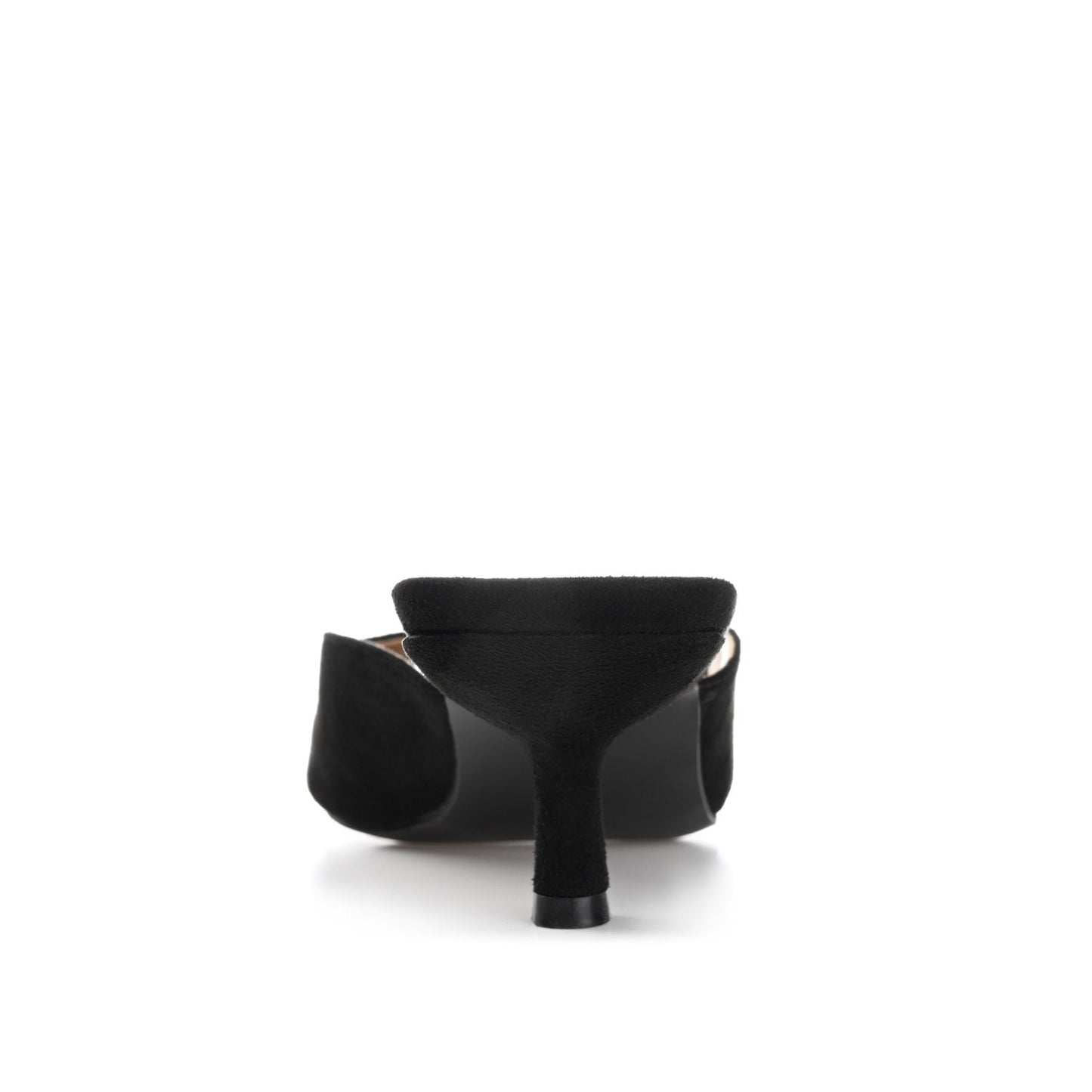 Journee LARNA FAUX SUEDE PEEP TOE KITTEN HEELS - Black
