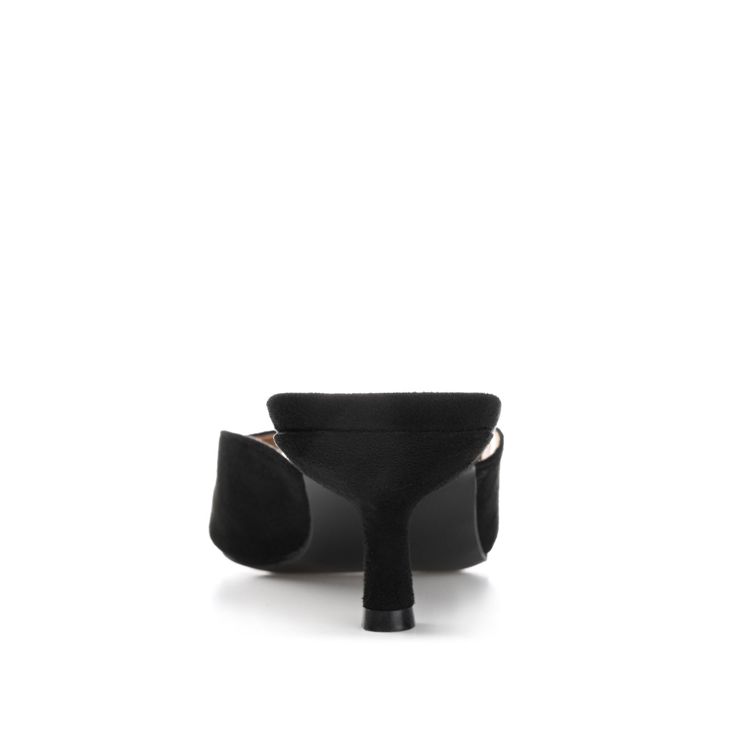 Journee LARNA FAUX SUEDE PEEP TOE KITTEN HEELS - Black
