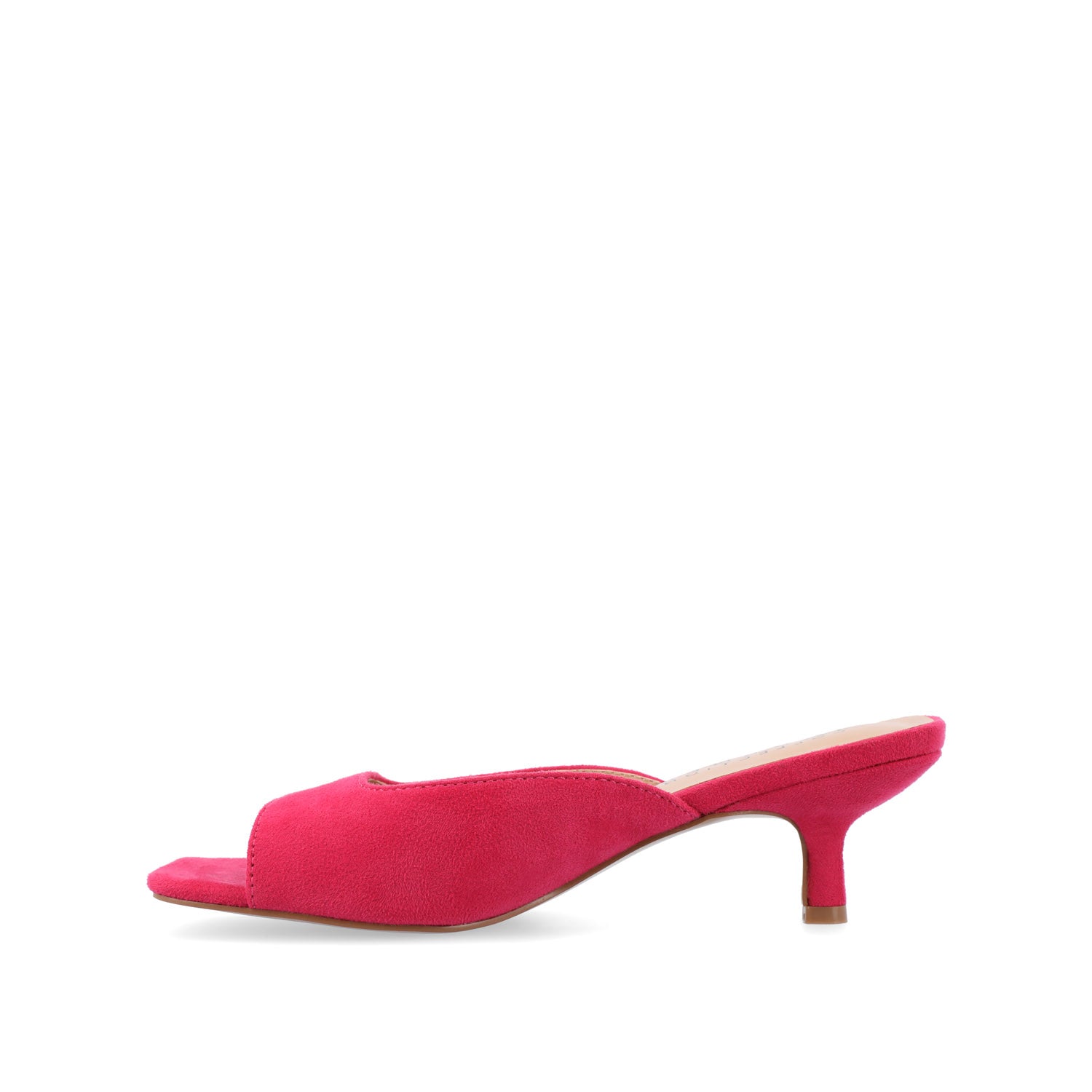 Journee LARNA FAUX SUEDE PEEP TOE KITTEN HEELS - Fuchsia