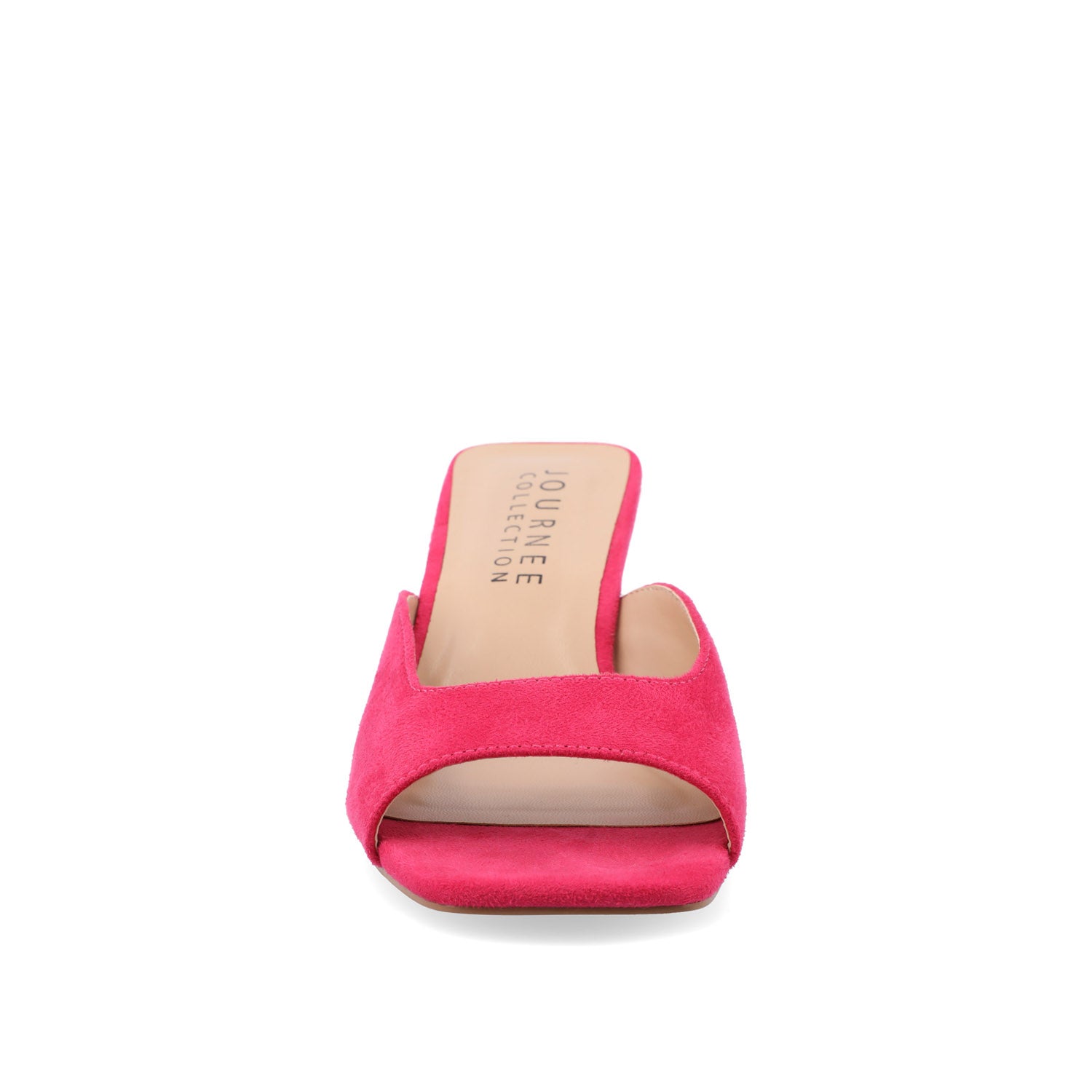 Journee LARNA FAUX SUEDE PEEP TOE KITTEN HEELS - Fuchsia