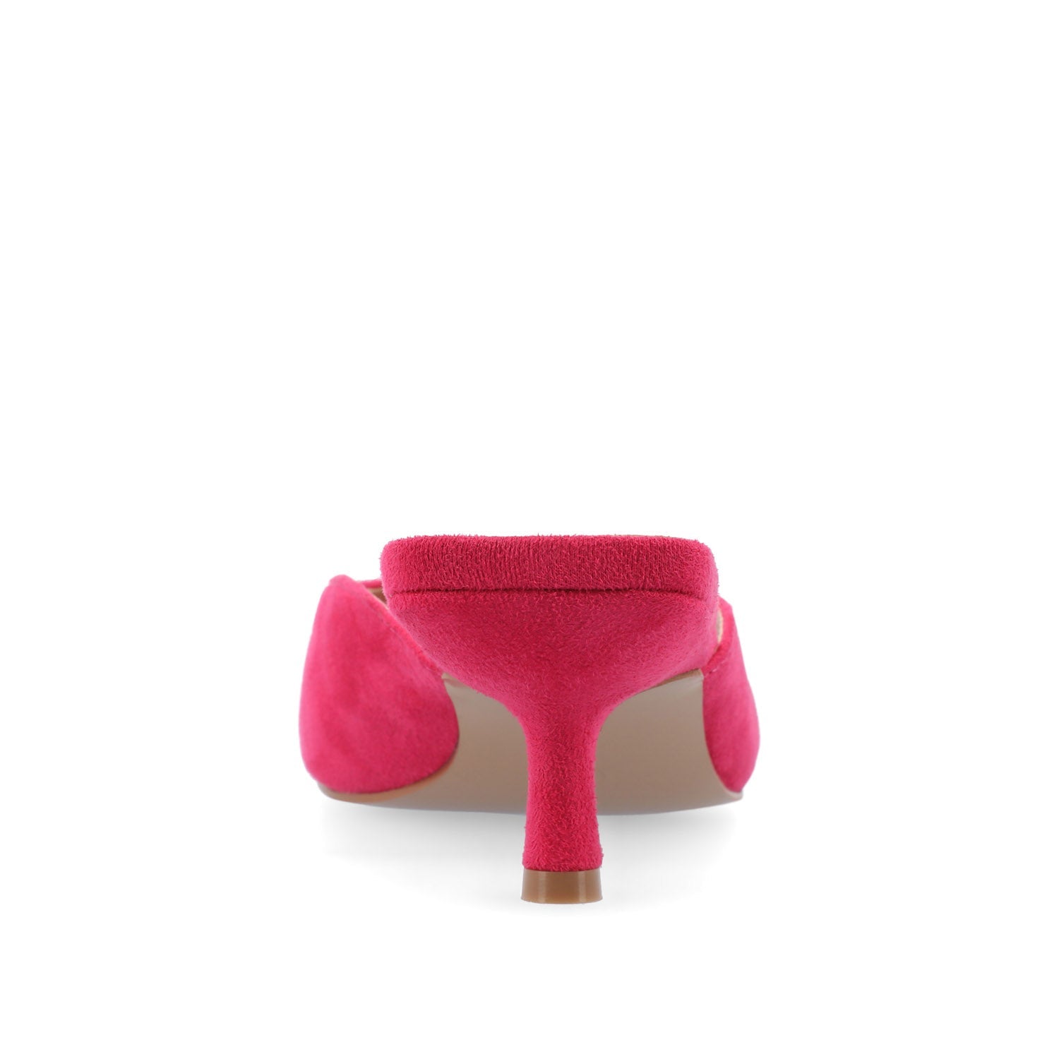 Journee LARNA FAUX SUEDE PEEP TOE KITTEN HEELS - Fuchsia