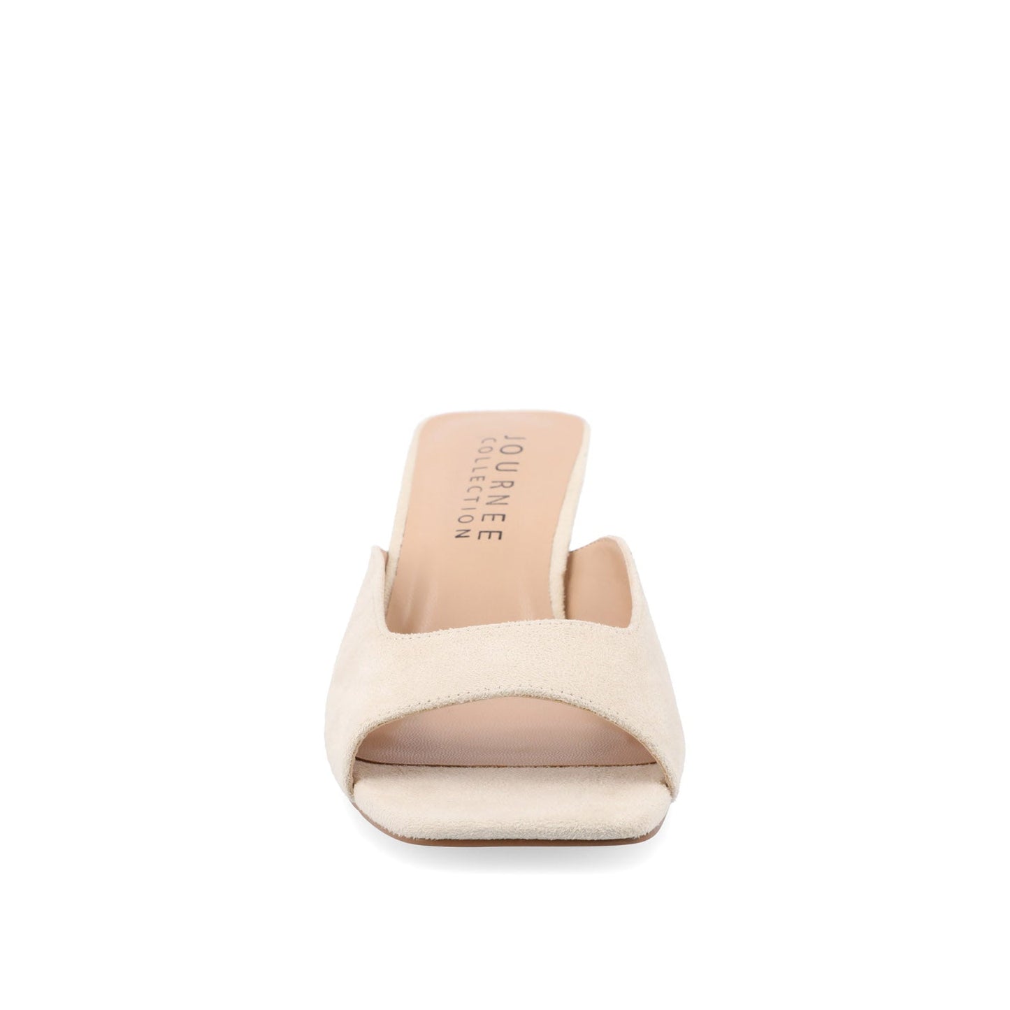 Journee LARNA FAUX SUEDE PEEP TOE KITTEN HEELS - Bone