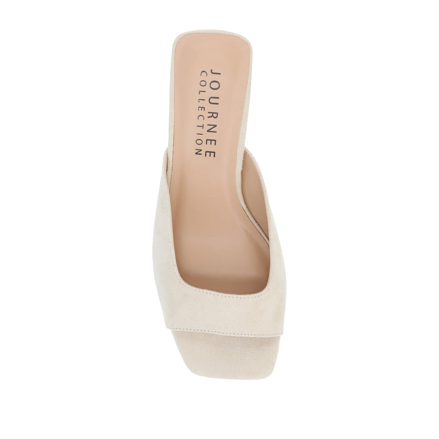 Journee LARNA FAUX SUEDE PEEP TOE KITTEN HEELS - Bone