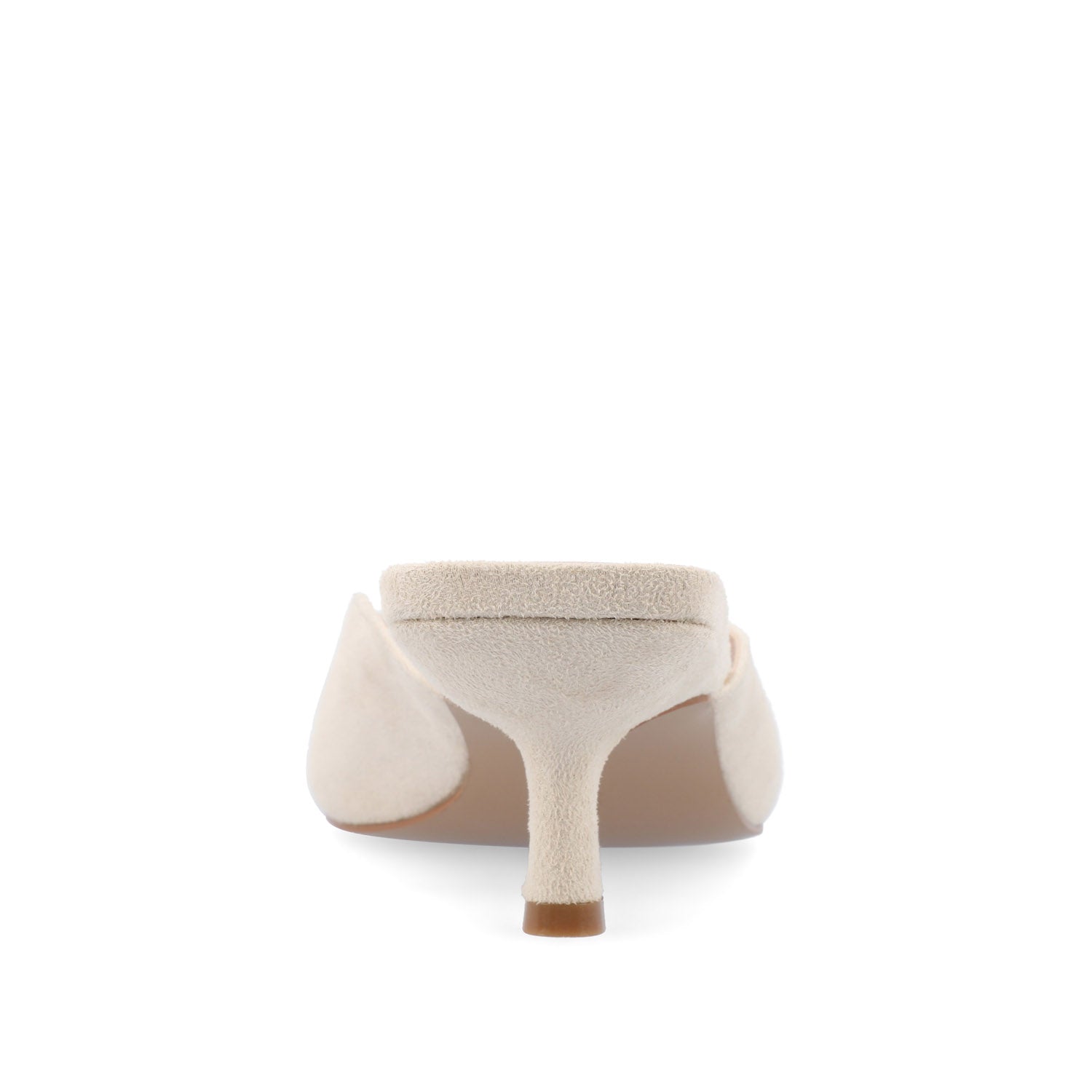 Journee LARNA FAUX SUEDE PEEP TOE KITTEN HEELS - Bone
