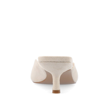 Journee LARNA FAUX SUEDE PEEP TOE KITTEN HEELS - Bone