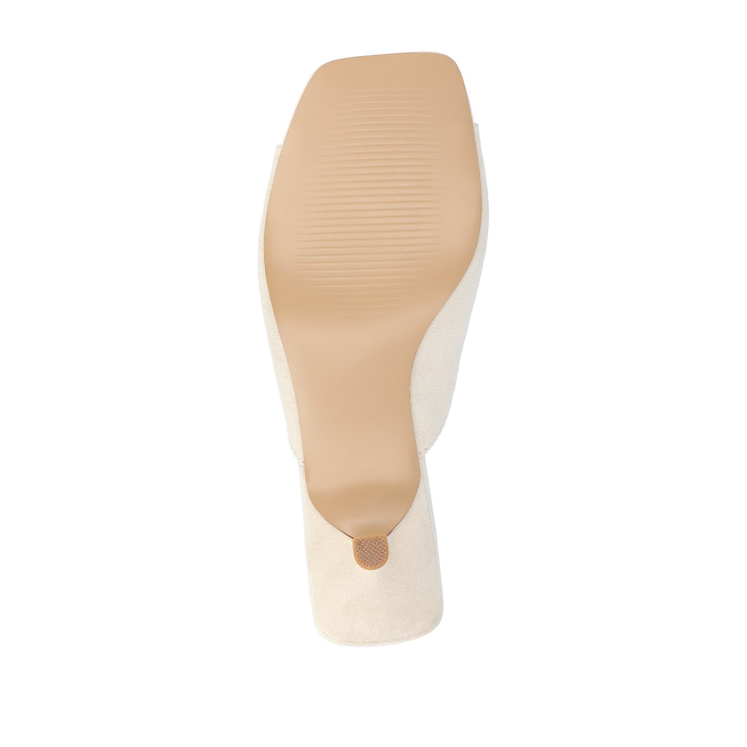 Journee LARNA FAUX SUEDE PEEP TOE KITTEN HEELS - Bone
