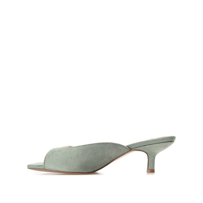 Journee LARNA FAUX SUEDE PEEP TOE KITTEN HEELS - Sage