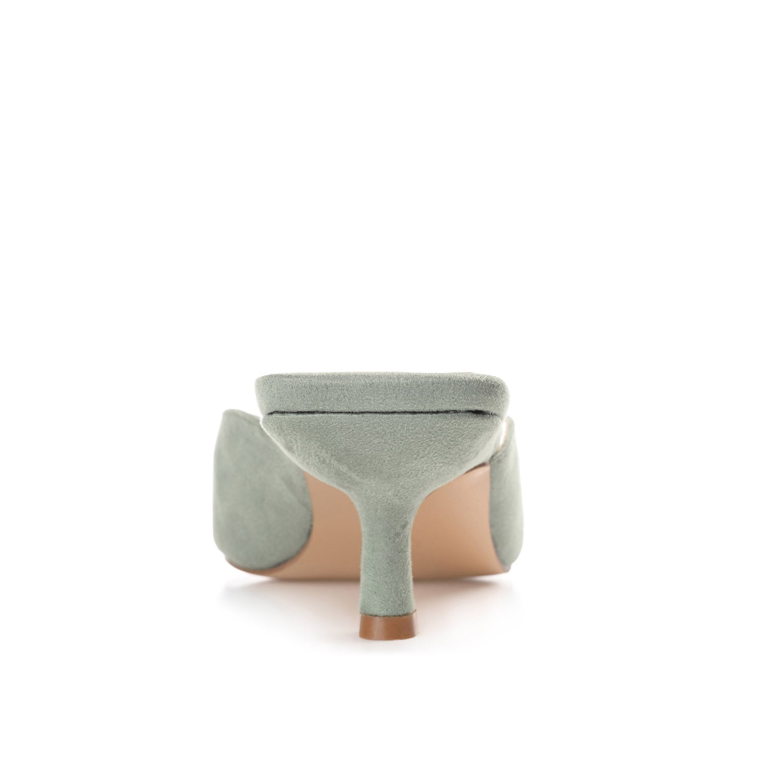 Journee LARNA FAUX SUEDE PEEP TOE KITTEN HEELS - Sage