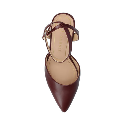 Journee TYYRA BLOCK HEELS IN FAUX SUEDE - Oxblood Nubuck