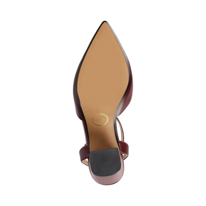 Journee TYYRA BLOCK HEELS IN FAUX SUEDE - Oxblood Nubuck