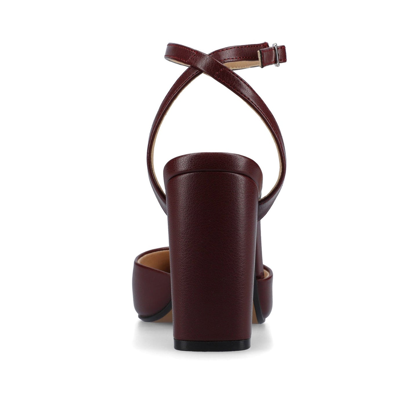 Journee TYYRA BLOCK HEELS IN FAUX SUEDE - Oxblood Nubuck