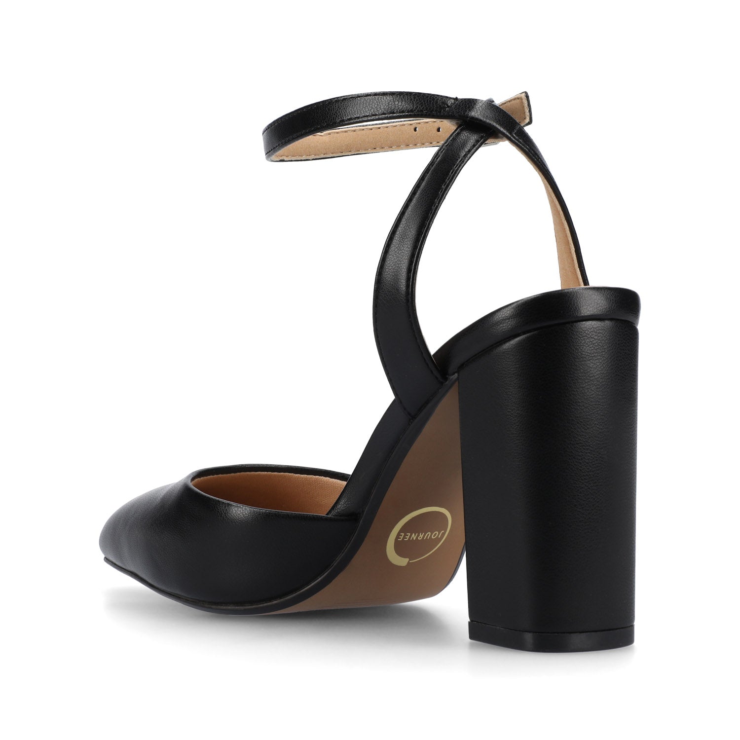 Journee TYYRA BLOCK HEELS IN FAUX SUEDE - Black PU