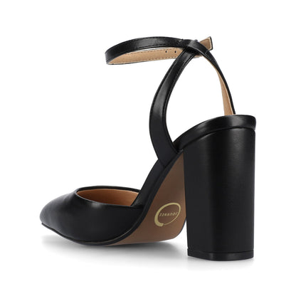 Journee TYYRA BLOCK HEELS IN FAUX SUEDE - Black PU