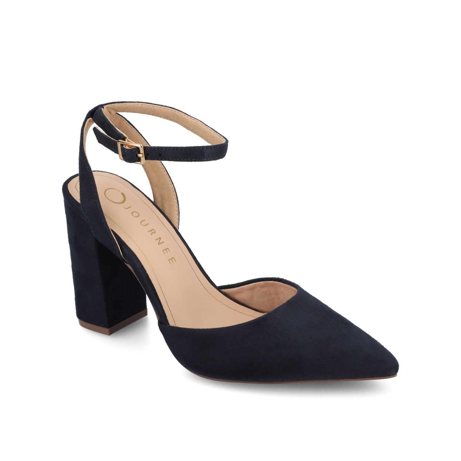Journee TYYRA BLOCK HEELS IN FAUX SUEDE - Navy Nubuck