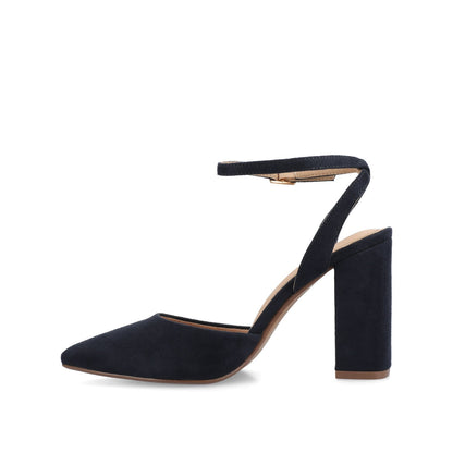 Journee TYYRA BLOCK HEELS IN FAUX SUEDE - Navy Nubuck