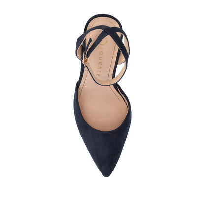 Journee TYYRA BLOCK HEELS IN FAUX SUEDE - Navy Nubuck