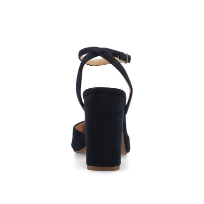 Journee TYYRA BLOCK HEELS IN FAUX SUEDE - Navy Nubuck
