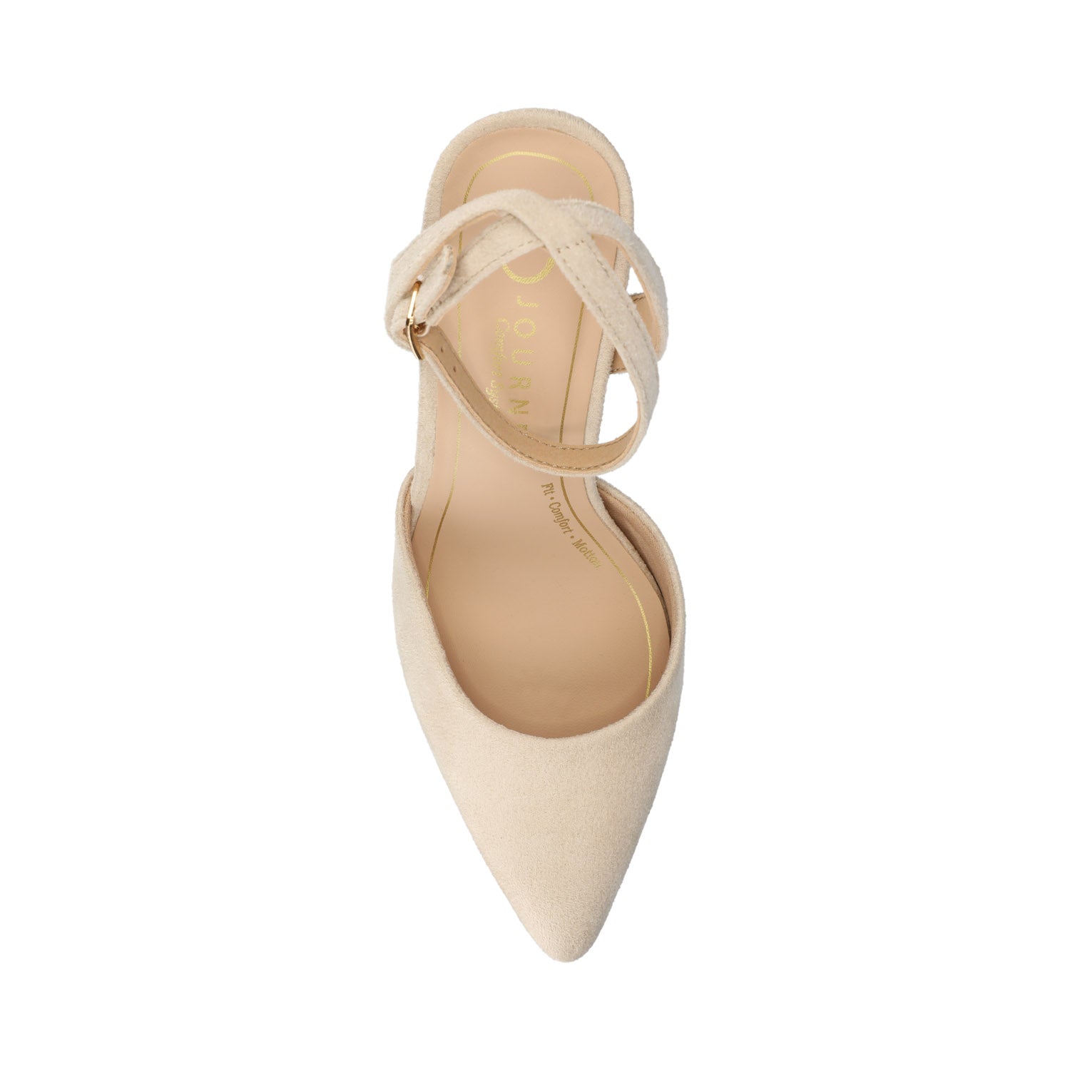 Journee TYYRA BLOCK HEELS IN FAUX SUEDE - Nude