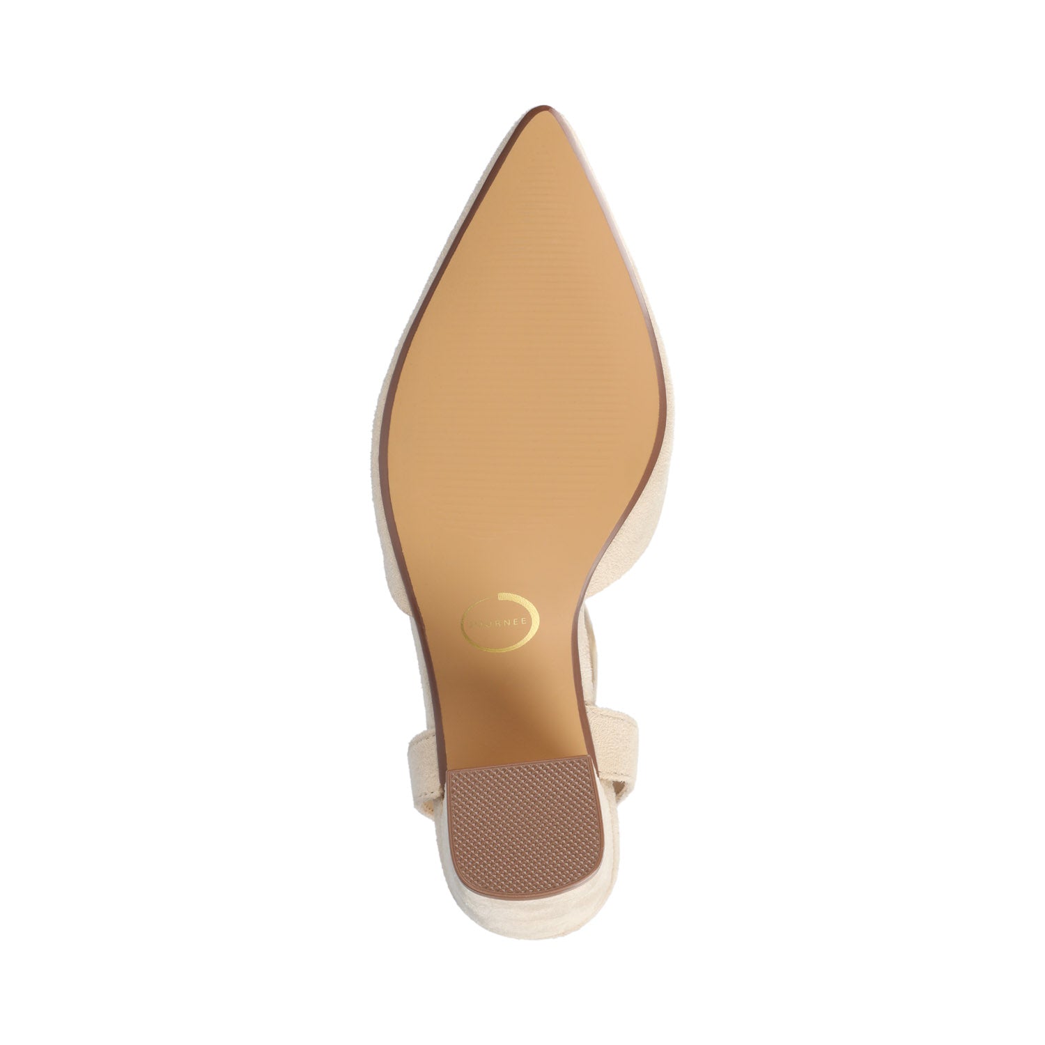 Journee TYYRA BLOCK HEELS IN FAUX SUEDE - Nude