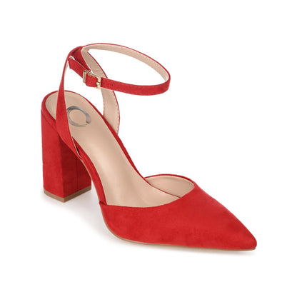 Journee TYYRA BLOCK HEELS IN FAUX SUEDE - Red