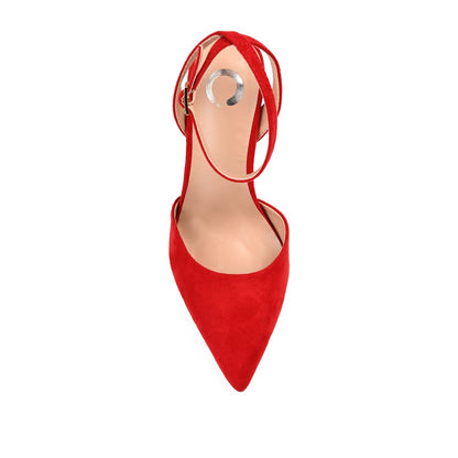 Journee TYYRA BLOCK HEELS IN FAUX SUEDE - Red