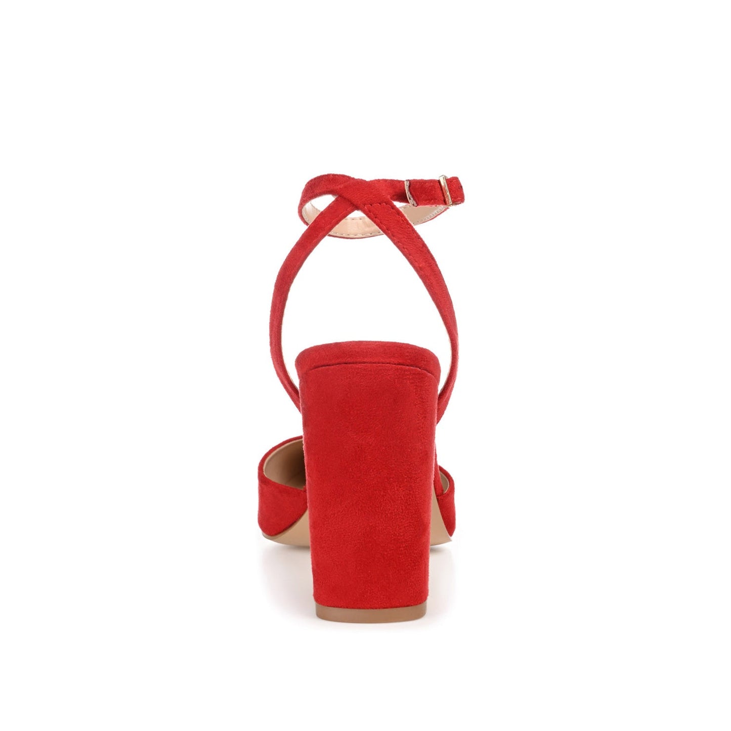 Journee TYYRA BLOCK HEELS IN FAUX SUEDE - Red