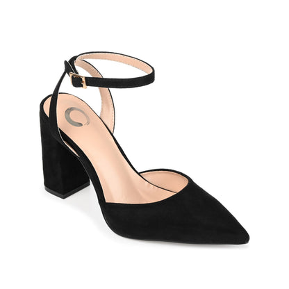 Journee TYYRA BLOCK HEELS IN FAUX SUEDE - Black