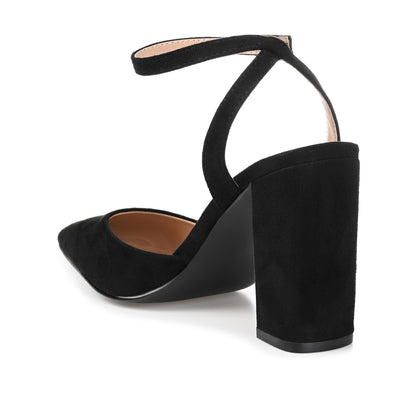 Journee TYYRA BLOCK HEELS IN FAUX SUEDE - Black