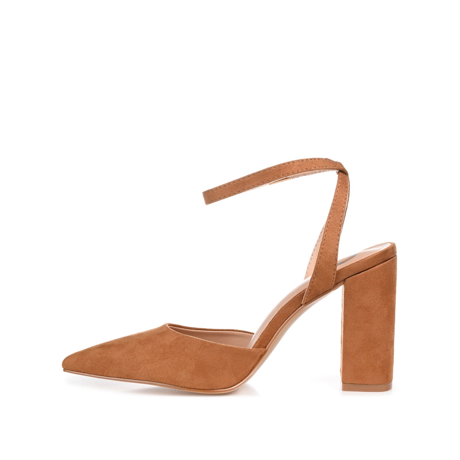 Journee TYYRA BLOCK HEELS IN FAUX SUEDE - Tan