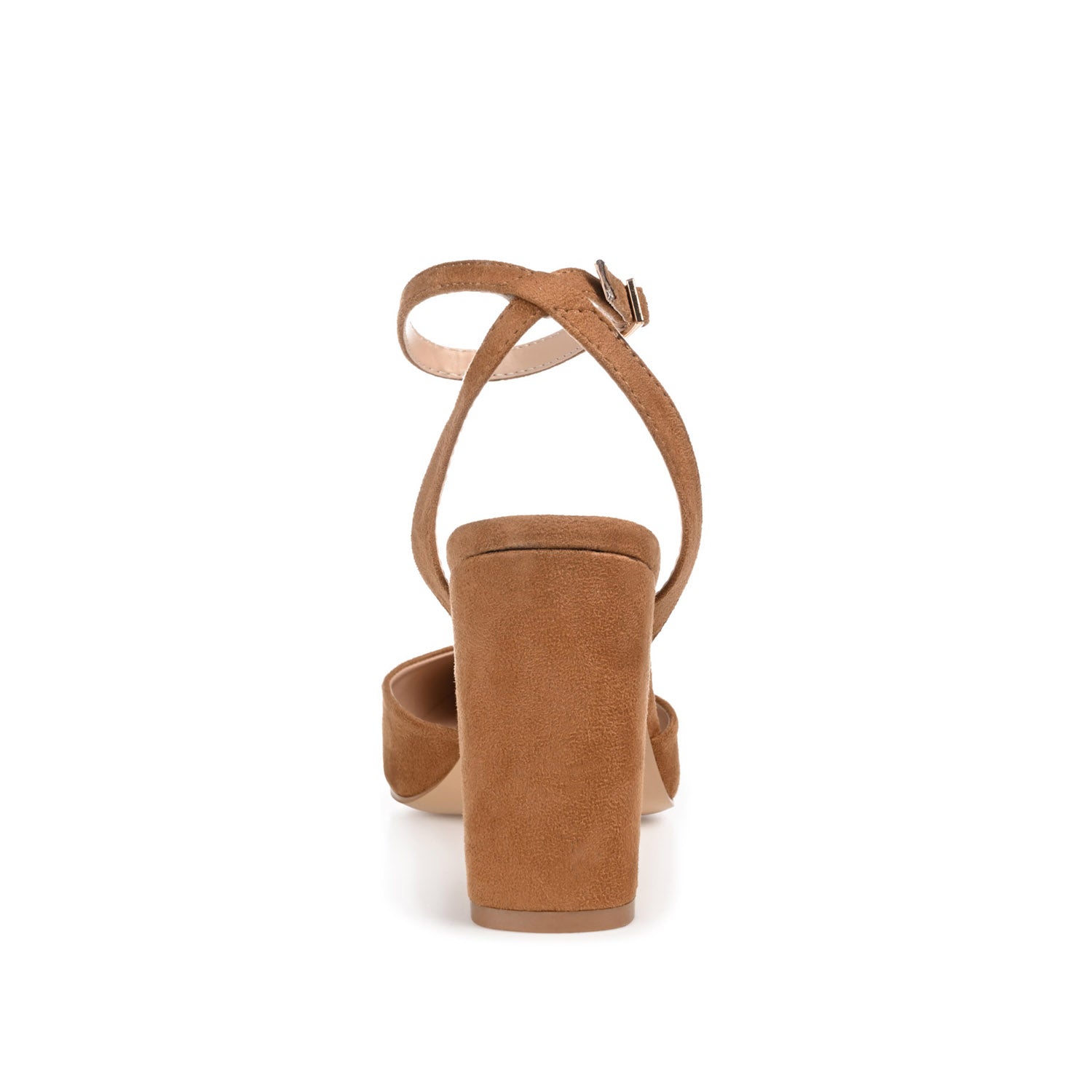 Journee TYYRA BLOCK HEELS IN FAUX SUEDE - Tan