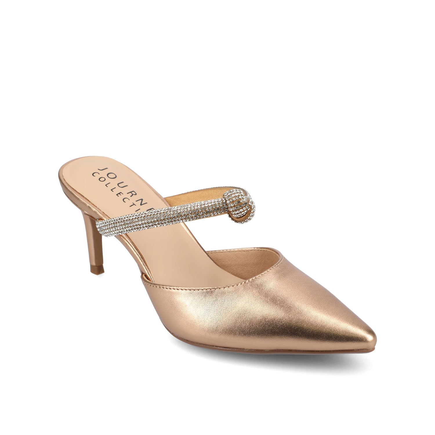 Journee LUNNA MULE STILETTO HEELS IN FAUX SUEDE - Bronze PU