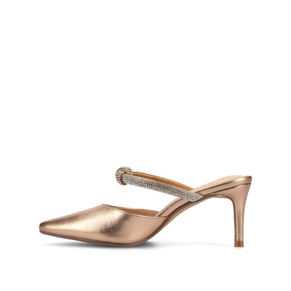 Journee LUNNA MULE STILETTO HEELS IN FAUX SUEDE - Bronze PU